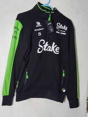 NWT Stake Branded Black & Green Lightweight Zip Jacket